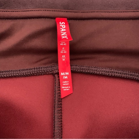 Spanx High Waisted Marron Faux Suede Leggings Size Medium - Picture 9 of 11
